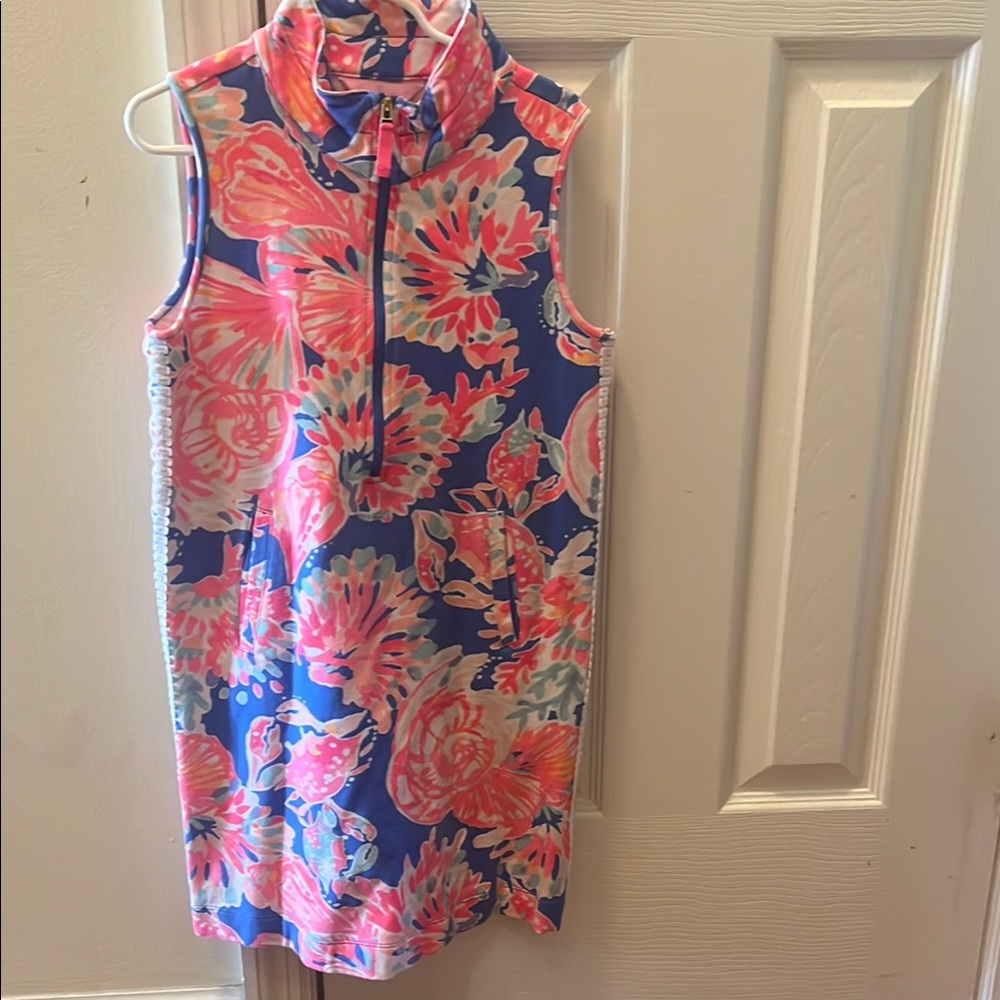 Lilly Pulitzer Pink and Black Sleeveless Sheath Dress